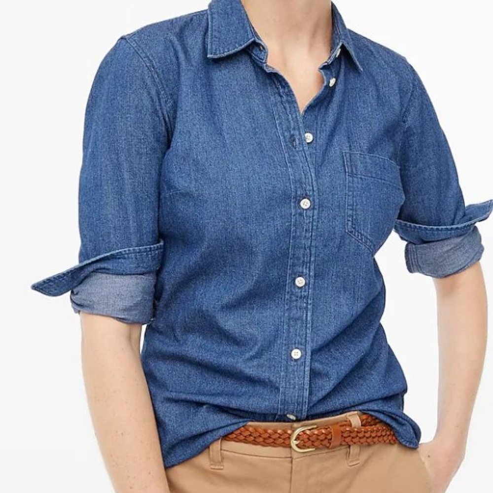 J Crew Chambray Shirt Size Large